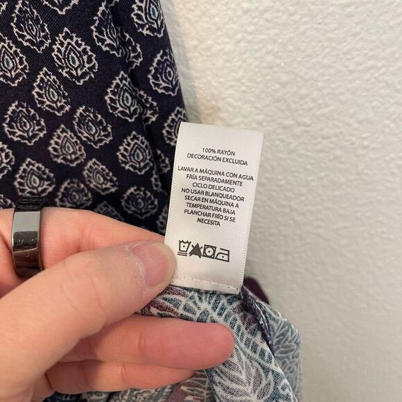 Beachlunchlounge Boho Paisley Mini Dress Size Large - Picture 5 of 7